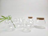 Tri-Legged Round Clear Glass Vase