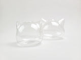 Big Cat Clear Glass Vase