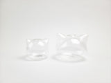 Small Cat Clear Glass Vase