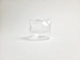 Small Cat Clear Glass Vase
