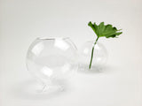 Tri-Legged Round Clear Glass Vase